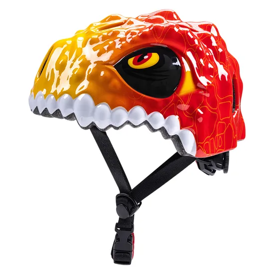 Casco de bicicleta con diseño de dinosaurio 3D para niños, ajustable, deportivo